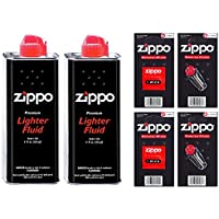 Zippo Lote de botes de gas para rellenar mecheros (2 unidades- incluye 12 sílex y 2 mechas)